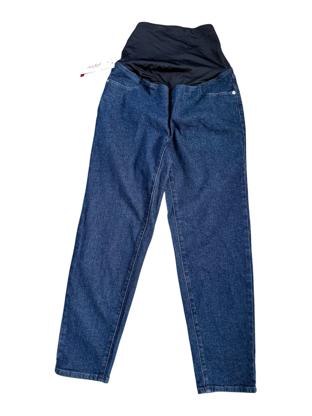 Ingrid & Isabel Navy Straight Leg Maternity Jeans with Black Panel
